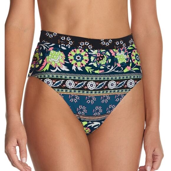 Raisins Other - NWT Raisins Tropics High-Waisted Blue & Green Multicolor Bikini Bottom sz Large